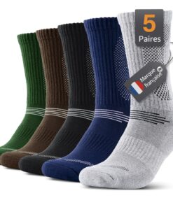 Chaussettes Alaplus Homme Femme Sport Antidérapantes Respirantespour Randonnée, 6 Paires, Tailles