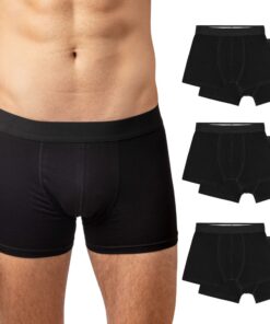 Snocks Boxer Homme Sans Logo - Lot de 6 - Respirant et Confortable - Coton Bio Certifié GOTS - Ideal pour Sport et Quoti