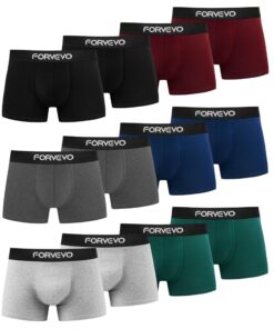 FORVEVO Boxers Homme Coton Lot de 12 | Caleçons_hommes_doux_résistants_multicolore_XXL