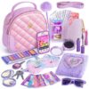 Hohosunlar Petite Fille Sac à Main - Jouet Jouer avec Accessoires Journal Masque pour Les Yeux Portefeuille Lunettes de