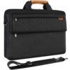 DOMISO Sac à ordinateur portable imperméable 17 pouces Noir | Protection Dell Lenovo Acer HP MSi Asus| Bandoulière Servi
