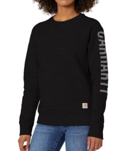 Carhartt Sweatshirt Femme - Logo imprimé sur manche - Coupe décontractée Épaisseur moyenne