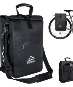 KEEPIFY Sacoche Vélo Étanche 3en1 - 20L Sac à Dos avec Compartiment Ordinateur pour Sacoche Vélo Porte Bagages Arrière,