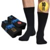 SOXCO Chaussettes pour Hommes Hautes Noires Business, Idéales pour le Travail, Lot de 10 Paires