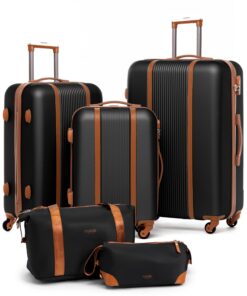 FERGÉ Set de 3 valises rigides à 4 roulettes Milano - Trolley Voyage Noir pour Voyageurs Activeurs