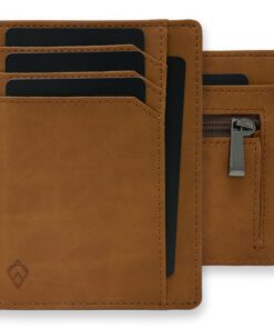 AKIELO Portefeuille Homme RFID Blocage | Porte Cartes Ultra Fin & Minimaliste | Protectioncontre les Cartes Volées (Coll