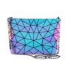 Sac Bandoulière LOVEVOOK Chic à Motifs Géométriques pour Femme | Gris et Violet Holographique