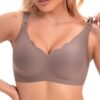 Ganado Soutien-gorge Push-up Sans Coutures - Col en V Profond, Sans Armatures, Doux et Confortable pour Femme