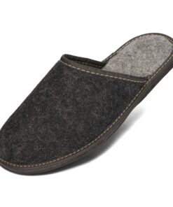 Pantoufles BeComfy pour Hommes en Feutre Naturel - Sol En Caoutchouc - Taille 40-46 EU