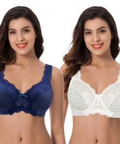 Muse Minimizer Curve pour Femme Sans Doublure Soutien-Gorge Armatures Broderie Dentelle Paquet de 2 Muse Minimizer Cur