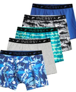 INNERSY Boxer pour Garçon en Coton Doux | Grand Garçons 6 à 18 Ans | OEKO-TEX STANDARD 100 - Lot de 5