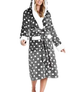 CityComfort Robe de Chambre Femme Douce en Polaire, Capacitée pour Femmes, Idéale pour le Bain et le coucher, Confortabl