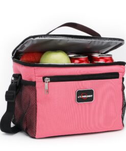 Sac isotherme Lunch Bag Rose - Portable avec bandoulière réglable - Idéal pour pique-niques, travail et école - Multiple