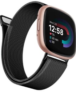 Wanme Métal Bracelet Fitbit Versa 3/4/Sense 2 Réglable pour Femme Homme