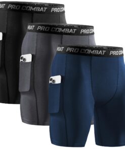 Niksa 3 Pièces Short de Compression pour Homme Running Collant Court de Sport - Améliore la Performance et la Compaction