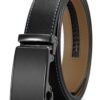 CHAOREN Buckle Automatique en Cuir pour Homme Affaires 35mm Ajustable Coulures Bleues Noires