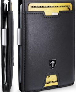 TRAVANDO RFID Blocking Slim Wallet for Men - Secure Credit Card Holder with Metal Clip - Anti-Theft Bill Clip Wallet