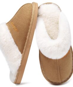 Donpapa Chaussons Femme Homme Hiver Chaud Mémoire de Forme Confortable Antidérapant Doublure Fur Fourrée