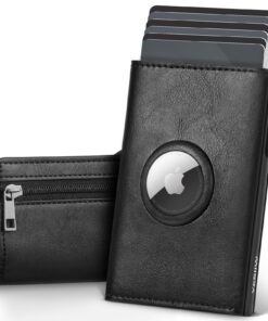 YESIIW Portefeuille Airtag Homme Populaire | Très Compact et Grande Capacité | Protection RFID & Fermeture Magnétique (N