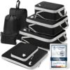 Samfolk 8 pièces Packing Cubes Compression Organisateur Valise pour VoyageursBagage Sac Compression avec Fonction Rangem