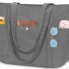 Sac WACCET Femme en Velours Côtelé Grand Capacé Sac à Main Fourre-Tout Fermeture Éclair Bandoulière Réglable Travail Voy