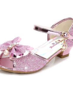 Chaussures à Talons Reine des Neiges Bout Ouvert Boucle Princesse Cosplay Cadeau Noël Carnaval Halloween