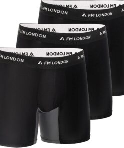 FM London Lot de 3 Boxers Hommes en Fibre de Bambou pour Ebancher Doucement avec Bandes Anti-frottement pour Marchés Sen