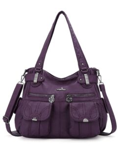 Angel Kiss Sac à Main Désign Épaule Bandoulière Grande Capacité 8 Petites Poches pour Femmes Mode Voyage Shopping