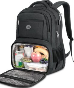 Sac a Dos Ordinateur MATEIN Noir Isothermeavec USB Port, Voyage Collège Affaire, Repas Isotherme