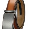 CHAOREN Ceinture automatique Buckley en cuir pour hommes d'affaires, sans trous et ajustable, 35 mm, 80-90 cm (Gesamtlän
