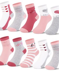 Chaussettes L&K-II pour fillettes en cotton multicolore avec motifs et confort de pied 2848VA Chaussettes L&K-II pour fi