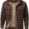 SEO titre optimisé : Mr.Stream Homme Chemise Flanelle Bouton Fourrée Boutons Longues Manches Longues à Carreaux Chemise