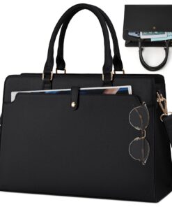 RAINSMORE sac cabas femme grande capacité imperméable pour travail et études noir 15.6 pouces ordinateurPU cuir scène de