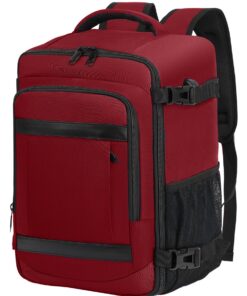 KLOSTAIN Bagage Cabine 20 L pour Ryanair Sac à Dos Voyage Avion 40x20x25 Réglable pour Ordinateur Femme Homme Rouge
