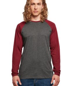 Build Your Brand Long Sleeves Contrast Raglan T-Shirt Homme Print Friendly Apparel