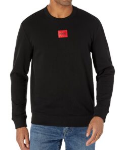 HUGO Sweatshirt Homme Raven Black Regular Fit Square Logo
