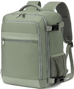 Sac à Dos Voyage Cabine KLOSTAIN pour Easyjet Vert Bagage Grande sous Siège Homme Femme 30L 15.6 Pouces Portable