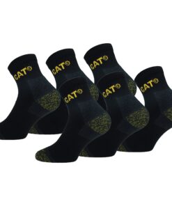 Caterpillar 6 Paires Chaussettes Travail Haute - Renfort Double Talon et Pointe - Semelle Intérieure en Coton Bouclette