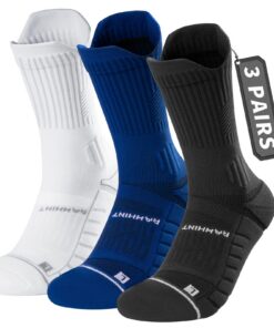 Chaussettes de course Rahhint Pro Coolmax Contention Homme - Anti-Ampoules Mèche Humide Scene de Randonnée (Taille 35-51