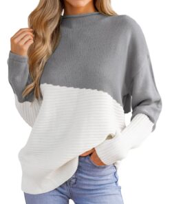 CUPSHE Pull en tricot côtelé à manches longues et col montant pour femme - Hiver - Chic - Polyester 80% / Acétate 20% -