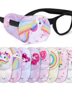 Cache œil Hifot Enfant Licorne Sirène Réutilisable Amblyopie Strabisme Cache-œil Médical 8 Pièces
