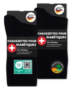 SOCKENKAUF24 Paires de Chaussettes Diabetiques 97% Coton Homme & Femme | Sans Élastique & Sans Couture | OEKO-TEX STAND