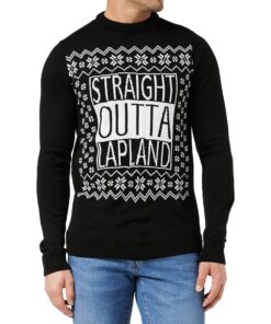 FM London Nouvelle Vague Noël Pull Homme É tôlé Réversible, Idéal pour le Réveillon, Chaud et Fashionable, Taille Standa