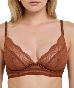 ROUGEGORGE LINGERIE Soutien-Gorge Triangle Dentelle Femme Marron - Hope