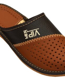 Pantoufles en cuir World of Leather pour homme VIP confortables et élégantes
