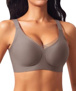 Ganado Soutien-gorge lisse sans coutures pour femme confortable - Sans armatures - Col en V profond - Idéal pour le quot