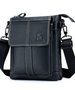 Sac bandoulière Pundarika homme en cuir,Vintage multitâche réglable,Veste et pantalon