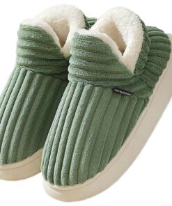 Donpapa Chaussons Femme Homme Hiver Chaud Antidérapantes Peluche FourrureComfortable Fermé Mousses à Mémoire Intérieur e