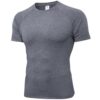 SPVISE T-shirt de compression à manches courtes pour homme - Haut de sport Cool Dry - Sous-vêtement pour le sport et cou