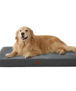 Bedsure Matelas pour Chien Mémoire de Forme Gris 104x74cm Antidérapant OEKO-TEX